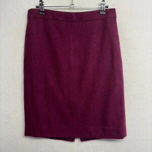 J Crew No. 2 Pencil MIDI Skirt Wool Berry Red 2